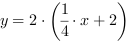 y = 2*(1/4*x+2)