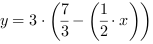 y = 3*(7/3-(1/2*x))