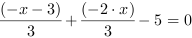 (-x-3)/3+(-2*x)/3-5 = 0