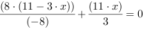 (8*(11-3*x))/(-8)+(11*x)/3 = 0