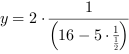 y = (2*(16-5*(1/2)^-1)^-1)^1