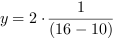 y = (2*(16-10)^-1)^1