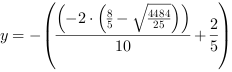 y = -((-2*(8/5-(4484/25)^(1/2)))/10+2/5)