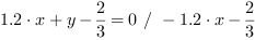 1.2*x+y-2/3 = 0 // - 1.2*x-2/3