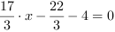 17/3*x-22/3-4 = 0
