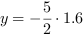 y = -5/2*1.6