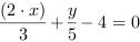 (2*x)/3+y/5-4 = 0