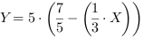 Y = 5*(7/5-(1/3*X))