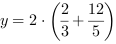 y = 2*(2/3+12/5)